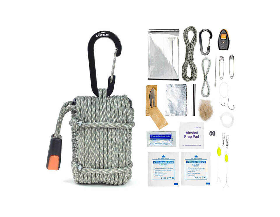 Mortar Survival Kit contains 26 pieces of survival gear.